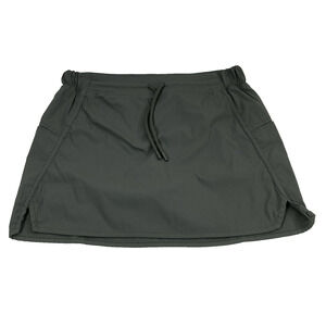 Womens Skort Size Medium Dark Gray Golf Tennis Skirt Pockets Drawstring Waist